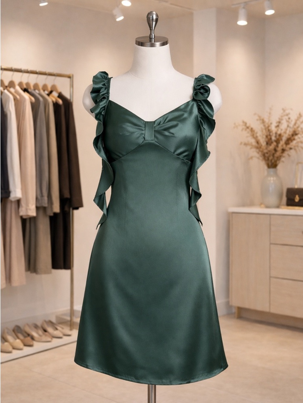 Women’s Satin Mini Slip Dress, Size 12